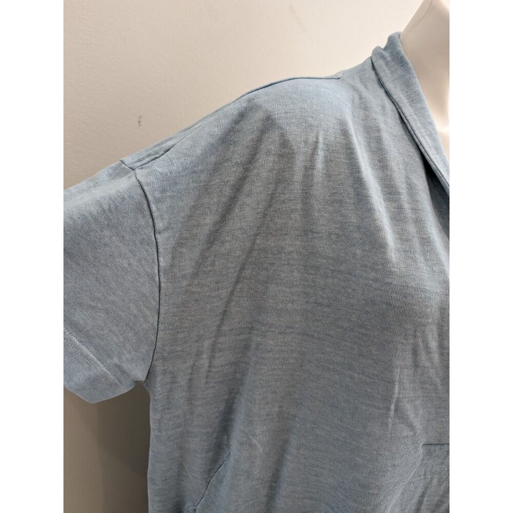 New Poetry Plus Size 18 Maxi Dress Ocean Blue Short Sleeves Pockets Hemp Cotton - Picture 3 of 11